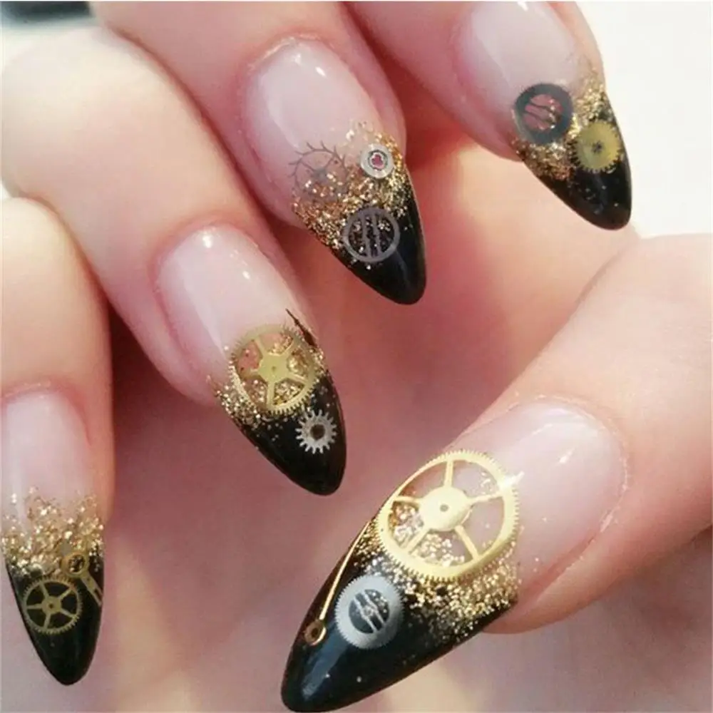 

1Box 3D Steampunk Mechanical Component Gear Nail Art Glitter Sequins Mixed Shape Fashion DIY Nail Art Tips Manicure Decorations