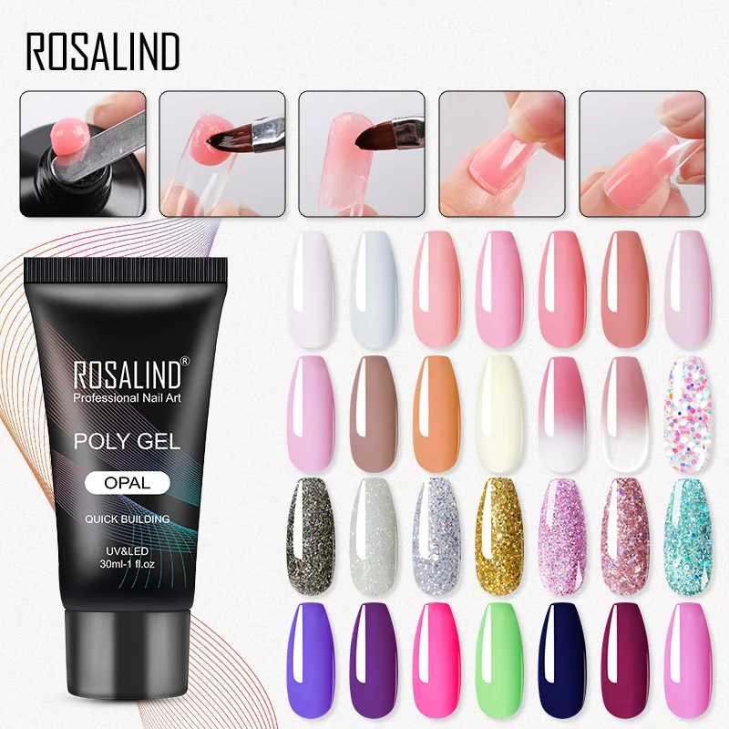 ROSALIND Poly Gel For Nails Extensions Finger nail art Manicure Acryl gel Varnish hybrid 30ML Polygel nail polish|Nail Gel| - AliExpress