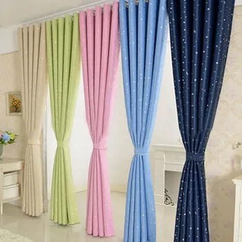 

100*250cm Shading Curtains Blackout Curtain For Living Room Kids Room Bedroom Modern Star Hollow Out Soft Window Curtain Drapes