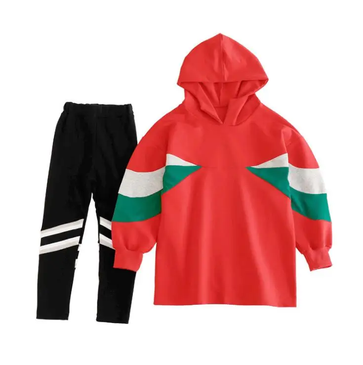 Children's clothing new autumn girls suit big children casual long T+ leggings two-piece children's sports suit