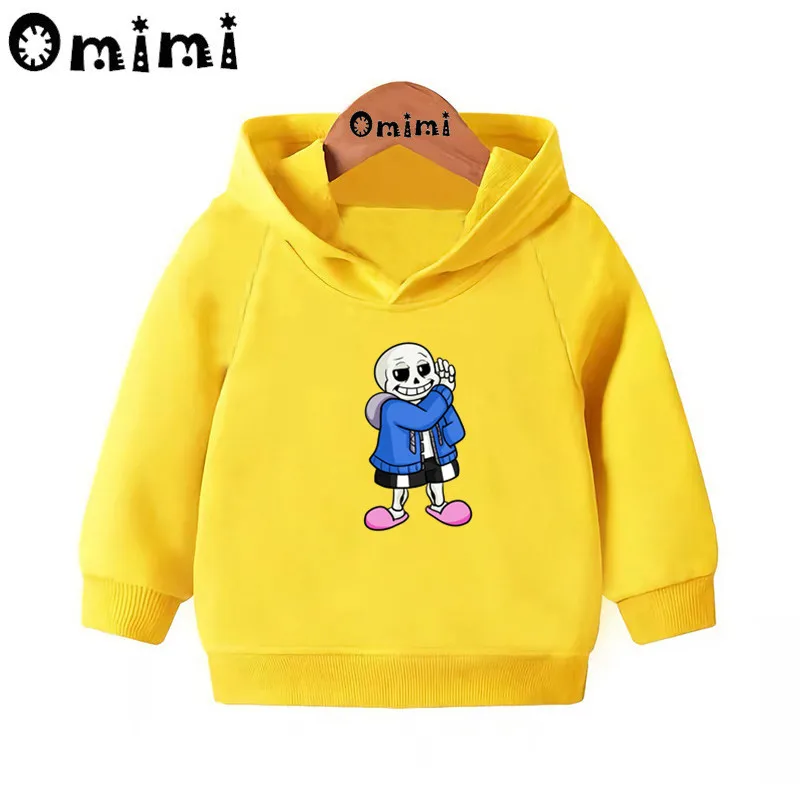 Skull Brother Undertale Sans/милые Свитшоты детские толстовки с капюшоном крутой пуловер для малышей топы для девочек и мальчиков, осенняя одежда KMT2405 - Цвет: Yellow-2405E