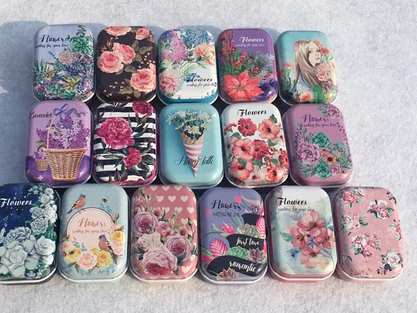 32pcs/lot Flowers Collective Tin Boxes Metal Storage tins Wedding Candy Box Party Favors Honey Talk
