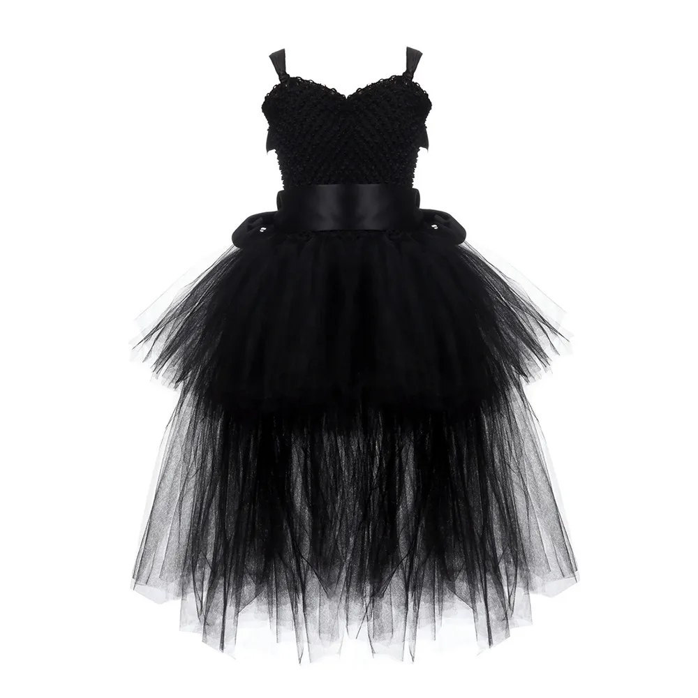 Black Tutu Dress Baby Girls Kids Ball Gown Strap New 2020 White Pink Flower Tutu Handmade Princes Fluffy Mesh Soft Tulle Gown