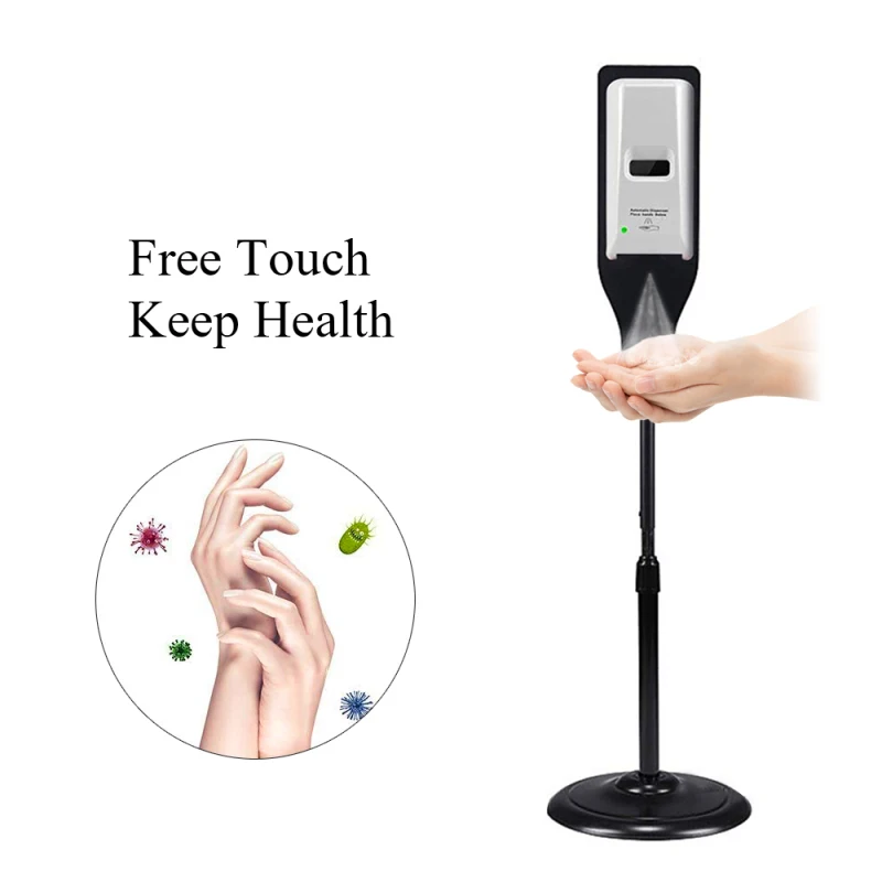 Portable Hand Sanitizer Dispenser Floor Stand Automatic Soap Liquid Spray Dispenser Stainless Steel Station Touchless Stand Hot afbeelding