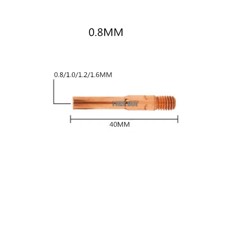 

CO2 Welder Machine Gun Accessories 0.8 / 1.0 / 1.2 / 1.6 x 40mm Copper Welding Conductive Nozzle 180A 350A Wire Feed Nozzle