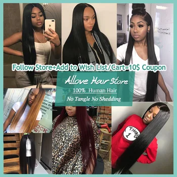 Allove Peruvian Straight Hair Bundles Human Hair Extensions Double Machine Weft Non-Remy Hair Weave Bundles 8-28 Natural Color 6