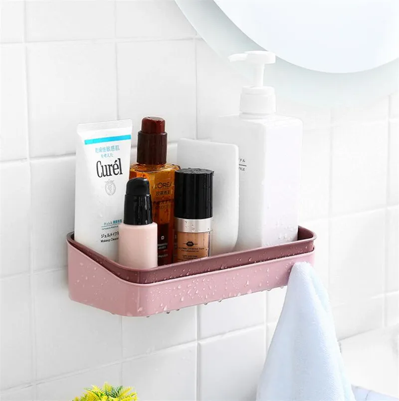 Double Layers Bathroom Shelf Adhesive Badkamer Rek Storage Rack Corner Shower Shelf Kitchen Home Decoration Bathroom Accessories