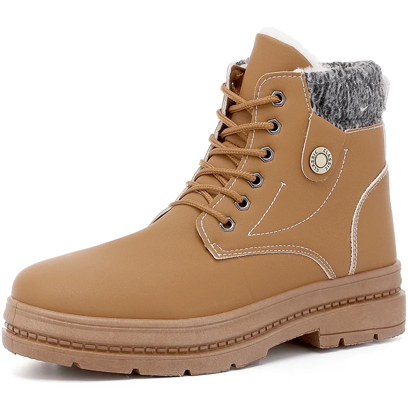 

2020 MUJN High Quality PU Leather Men Boots New Winter Waterproof Snow Ankle Boot Male Popular Outdoor Working Men Shoes Zapatos