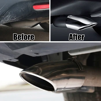 

NEW-Chrome Exhaust Muffler Tip Tail Pipe Trim Cover Car Styling Accessories for Nissan Rogue X-Trail T32 2014-2018