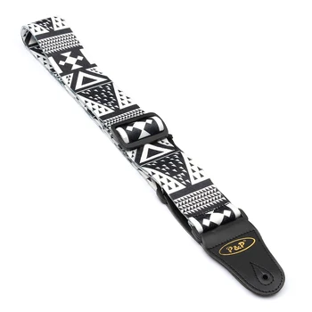 

P&P Guitar Strap Belt Leather Ends for ACOUSTIC OR ELECTRIC GUITAR Pattern:Geometrical Patter
