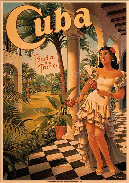 Дорожный постер на холсте с изображением Кубы Гавана винтажные настенные