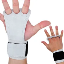 Natural Leather Hand Grips Crossfit for Women Men Palm Protector for Pull-ups Lifting Gymnastic Crossfit Gloves with Wrist Wrap