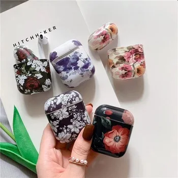 Headphone Case for Airpods 2 1 Floral Hard TPU Printing Flowers Design Skin Cover Wrieless Earbuds Accessories Protective Boxes |