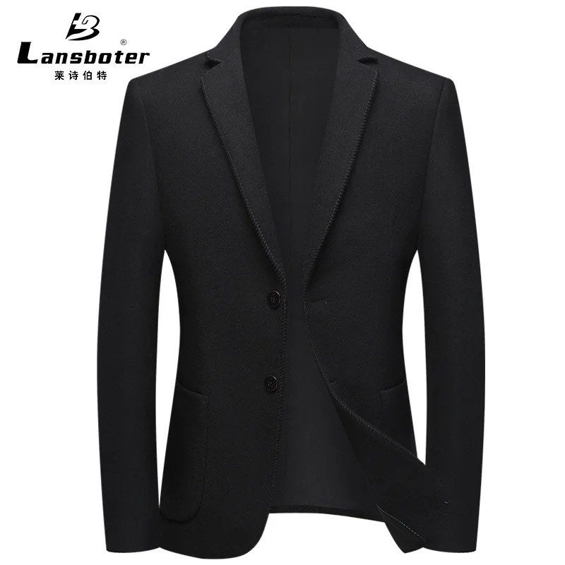 

lansboter Knitted Wool MEN'S Suit Autumn and Winter New Style Slim Fit Small Suit Men's Wool Suit Jacket Men
