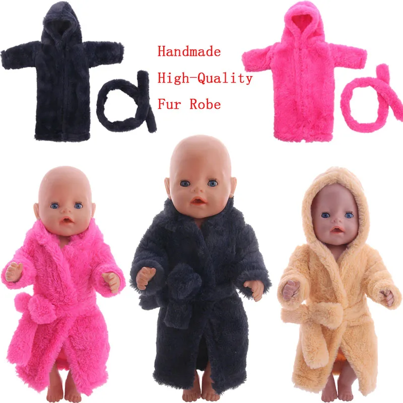 

Высококачественный меховой халат ручной работы для 18-дюймовых кукол и кукол нового поколения 43 см, подарки
