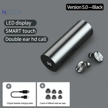 

(B9 English [touch + double pass + metal warehouse + LED display]) BF9 digital display wireless 5.0 Bluetooth headset