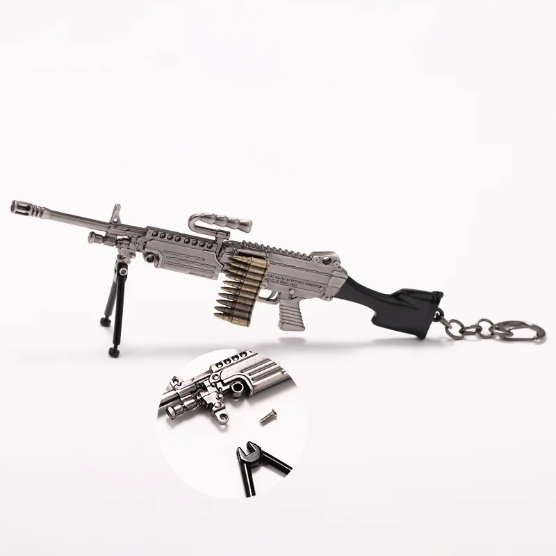 Новая игра PUBG CS GO брелоки в виде оружия брелок M16 AK47 металлический кулон снайперский брелок для ключей на цепочке ювелирный сувенир 21 см - Цвет: Арбузно-красный