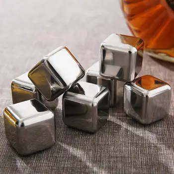 

Stainless Steel Ice Cube Whiskey Metal Cubes Red Wine Stones Ice Cooler Cubes for Beer Bar Household Wedding Party LX8050