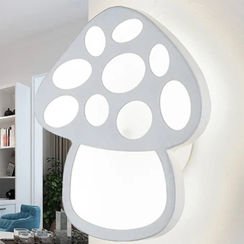 

Indoor Acrylic Lampshade Hotel Corridor Aisle Home Decor Lighting Sconce Mushroom Shape For Bedroom Romantic LED Wall Lamp