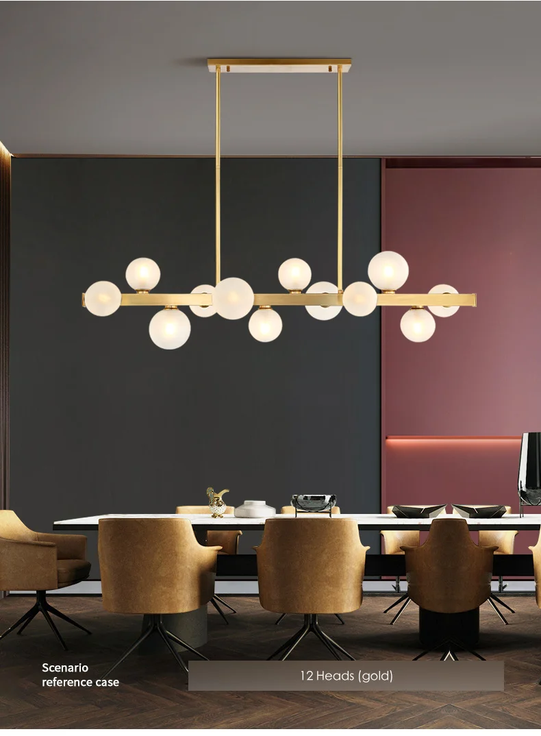 Largo Linear Kronleuchter minimalistischen Restaurant Blase Kronleuchter Luxus kreative Magic Bean Lampe Streifen Bar Couchtische Licht – Detail 7