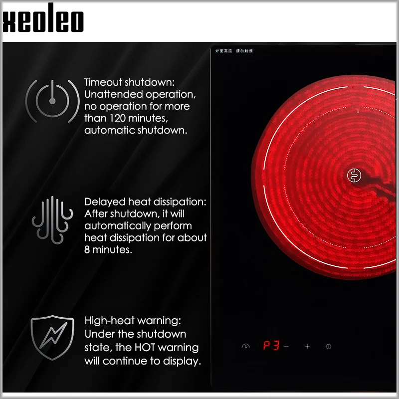 XEOLEO Встраиваемые электрические керамические нагреватели бытовая электрическая керамическая плита 2000 Вт с таймером/паром и кипячением индукционная плита