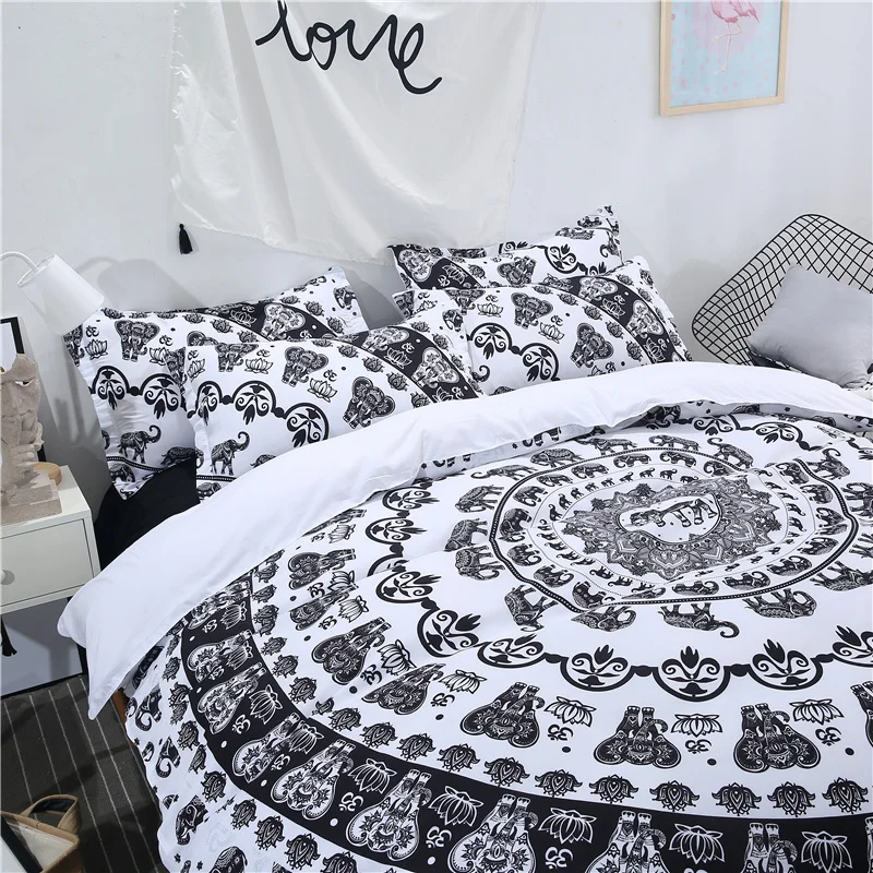 

Svetanya Indian Elephant Printed Bedding Set (1pc Duvet Cover +2pc Pillowcase)