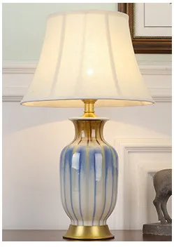Palace Lampshade Элегантная сине-Белая Керамическая Настольная лампа в китайском стиле для спальни, прикроватной тумбы, гостиной, фойе, для учебы, настольная лампа для чтения, ночной Светильник 190127 - Цвет абажура: Palace Lampshade