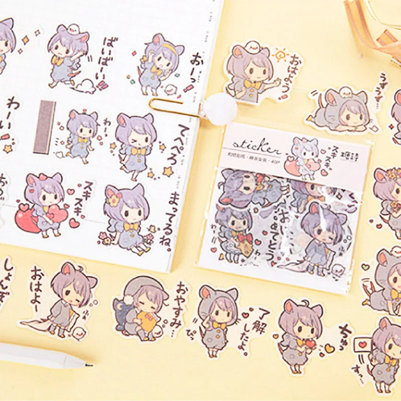 40 шт./пакет Kawaii мультфильм девушки наклейки декоративные Сделай сам стикер s Дети скрапбукинга клейкая наклейка дневник, фотоальбом Декор стикер
