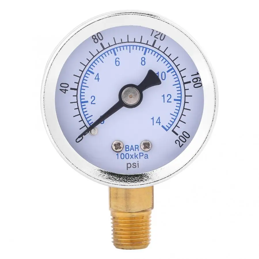 0-200psi 0-14bar гидравлический манометр для воды 40 мм Циферблат 1/" NPT цифровой манометр