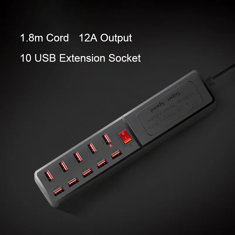 10 USB удлинителей макс. 12 а удлинитель 1 8 м шнур Переключатель 5 в стабилизатор