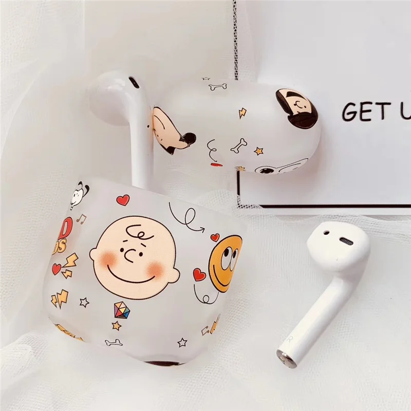 Чехол для наушников Peanuts Charlie коричневый Lucy с bluetooth для apple airpods, чехол с сердечком, пара беспроводных наушников для air pod, fundas, жесткий