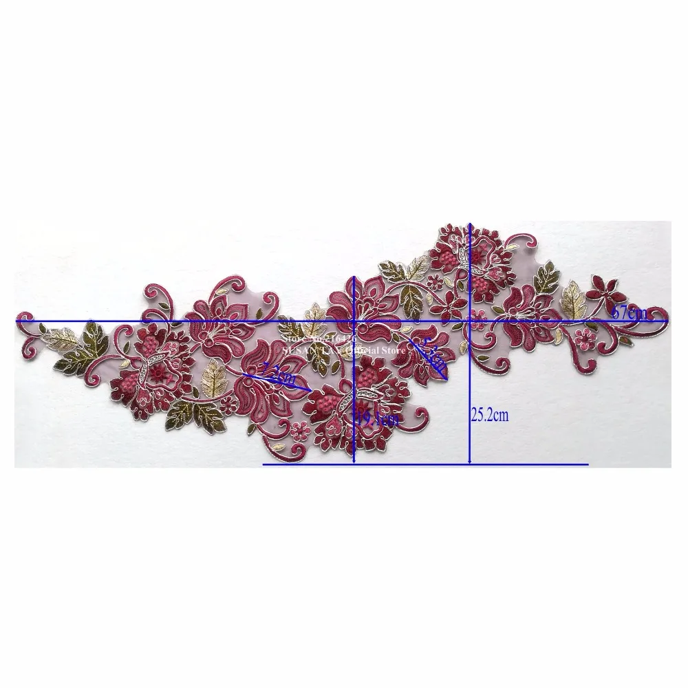 1 шт. x 13 видов цветов(фиолетовый/розовый/красный/черный темно-бордовый/серебристый+) Цветочная вышивка кружевной аппликацией воротник танцевальный костюм свадебный Декор BNC136