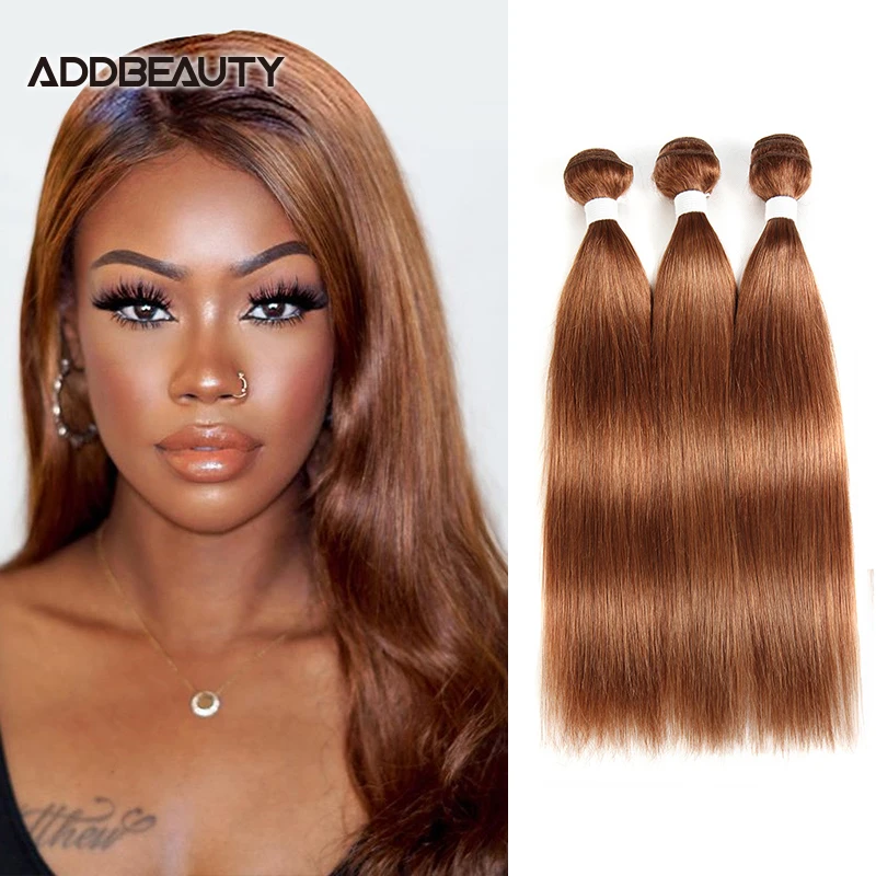 

Colored Brazilian Straight Human Hair Weaves Bundles 3/4pcs Remy Human Hair Extensions Hair Weft #613/#33/#30/#27/#99J/#BURG