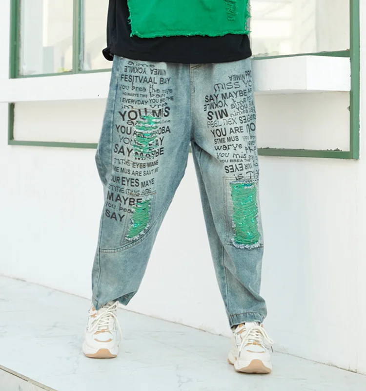 Max LuLu New Spring Fashion Korean Ladies Ripped Straight Pants Womens Printed Vintage Jeans Loose Denim Trousers Plus Size