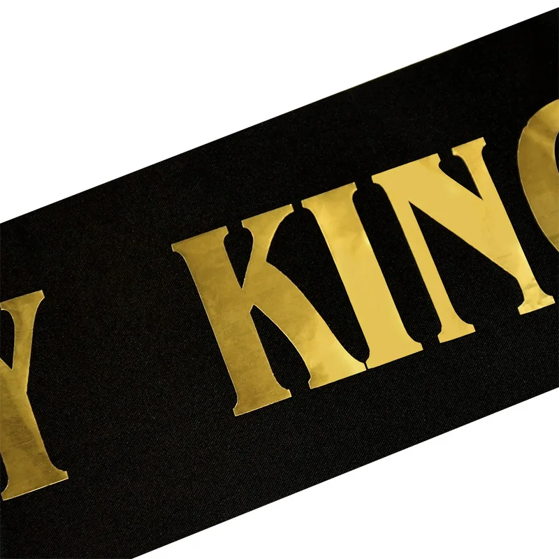 Black Blue Birthday King Sash Men Boy 18th 20th 30th 40th 50th 60th Happy Birthday Party Satin Ribbon Shoulder Strap Decorations images - 6