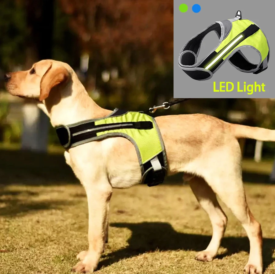 LED Luminous Dog Harness Pet Safety Chest Strap Reflective Harness