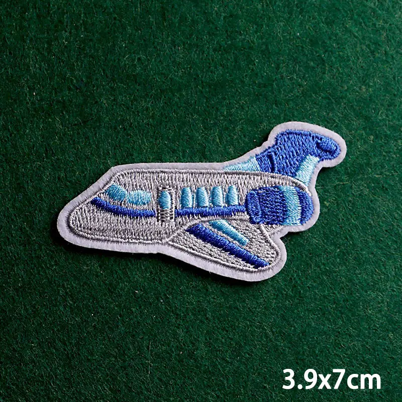 2 teile/los Pulaqi Cartoon Flugzeug Patches Eisen auf Patch Embroideried Patches auf Kleidung Rakete Nach für Jacke Applique Diy – Detail 9