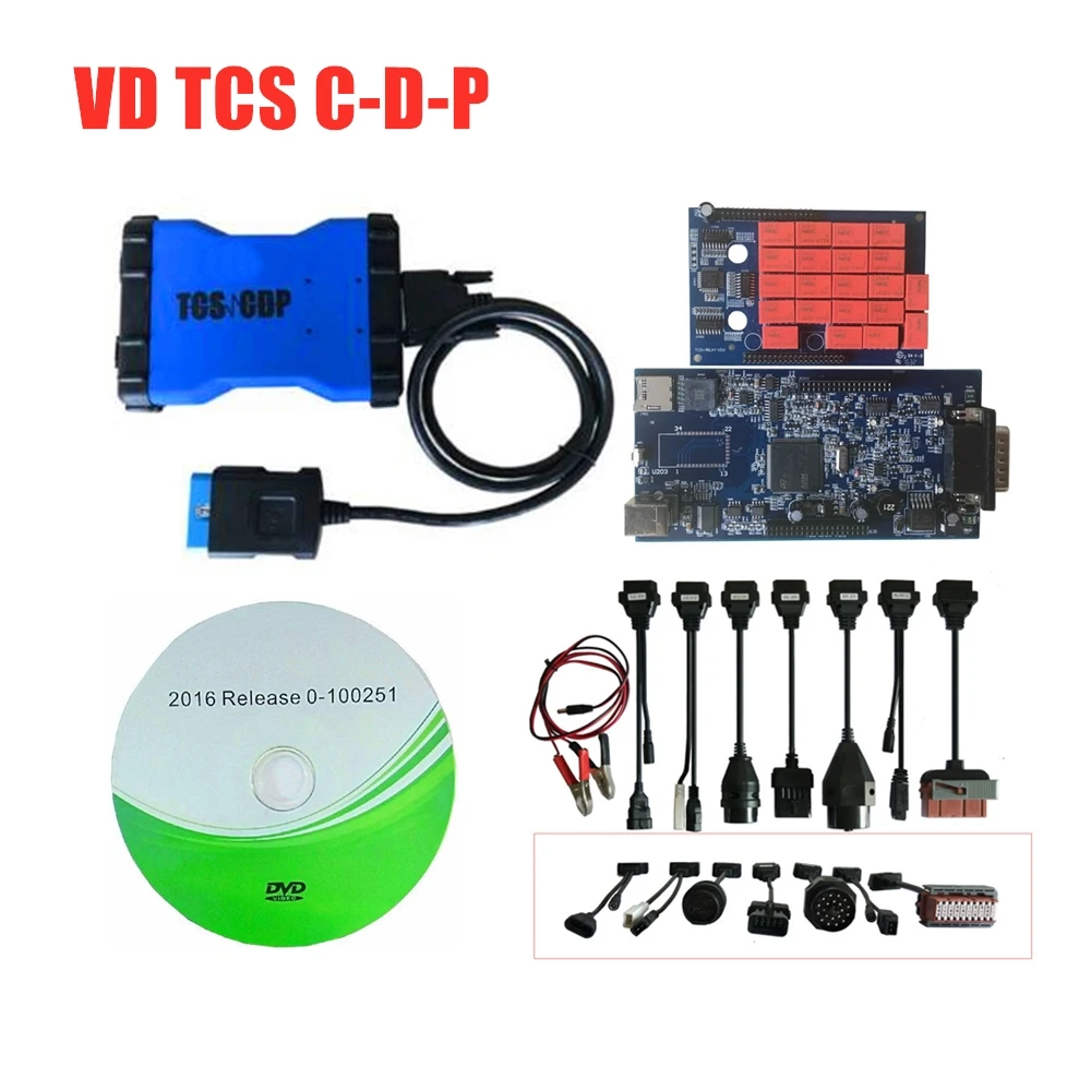 Новая модель синий VD TCS C-D-P pro 2015R3/. R0 Keygen с Bluetooth obd obd2 диагностические инструменты для автомобиля/грузовика+ 8 шт. автомобильные кабели - Цвет: without bluetooth