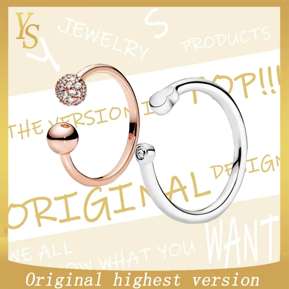

YS ring 100% sterling silver top version original design 2019 autumn new main inlaid zirconium opening style ring new wave