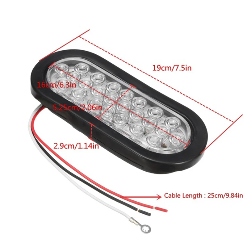 2X 12 V-24 V 24Led Овальный грузовик с прицепом автобусная остановка поворота Стоп-сигнал светильник крепление