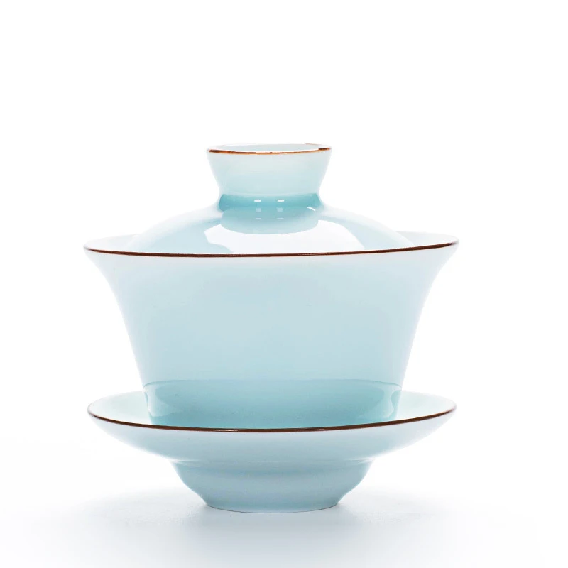 Tea Set Celadon Tea Tureen Kung Fu Flower Gaiwan Puer Kettle 140ml