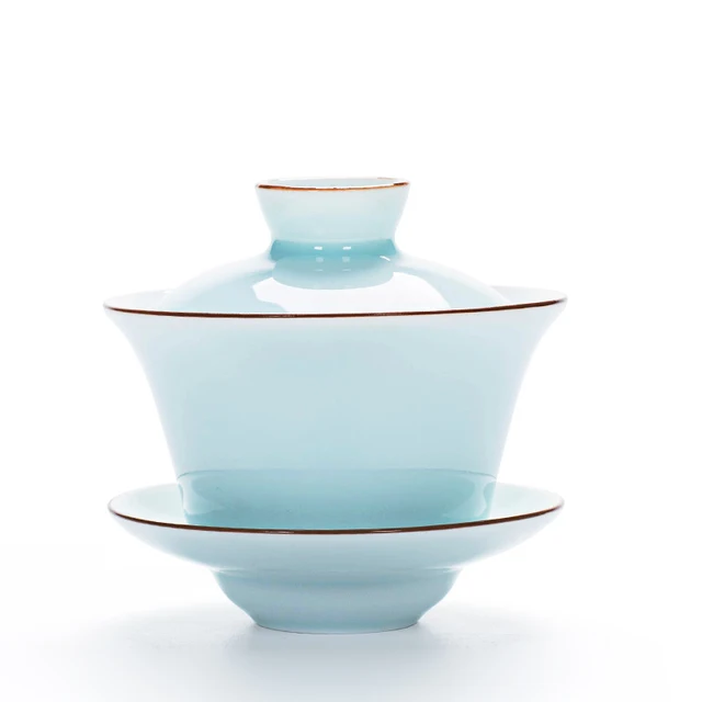 Celadon Tea Tureen 140Ml Kung Fu Szett, Kínai Virág Gaiwan Puer Vízforraló, Teáskannák Szerelmeseinek Kiegészítőkkel Kell Rendelkezniük