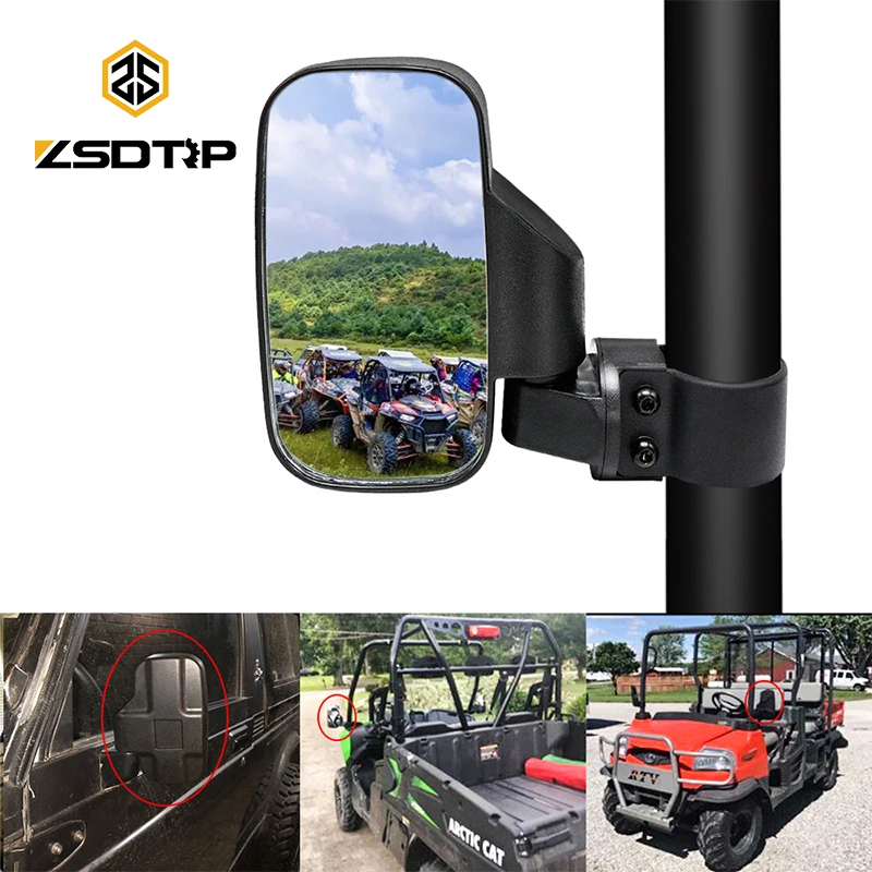 ZSDTRP UTV мотоциклы автомобили зеркало заднего вида противоударное боковое зеркало 1,7" 2" рулонные клетки для can am для Polaris RZR 800 900 1000