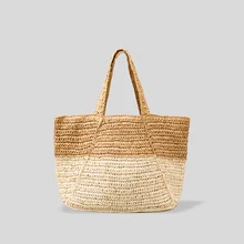 

casual panelled large capacity straw bag panelled paper woven women shoulder bags handmade summer beach handbags big tote 2022