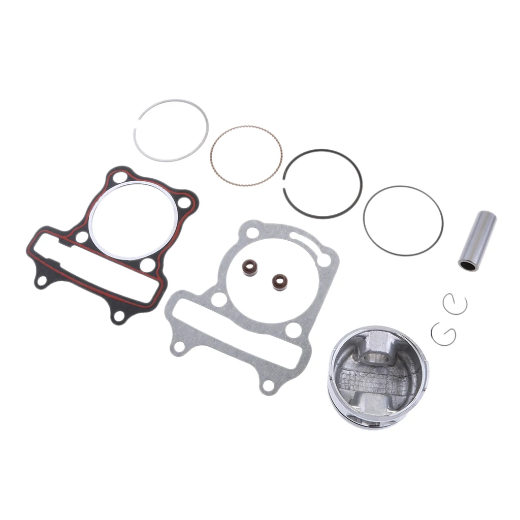 Motorcycle 57.4mm Piston Cylinder Rings Pin Clips Gasket Kit GY6 150cc
