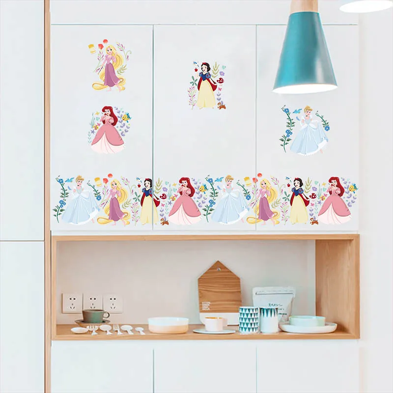 Дисней наклейка принцесса мультфильм наклейка s гостиная спальня линия талии декоративные наклейки s детская комната подарок - Цвет: 1