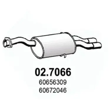 Резонатор глуш. задний ALFA 166 2.0i V6 98 ASSO 027066