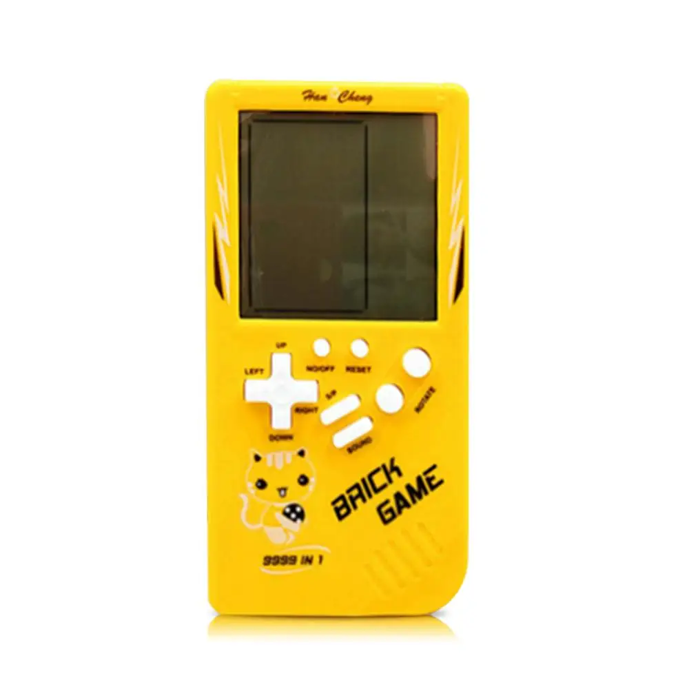 Yellow New Детские электронные тетрис кирпичная игра портативная игровая машина lcd Обучающие игрушки портативная игровая консоль для детей и взрослых - Цвет: Yellow New
