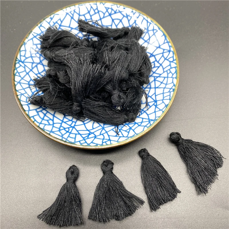 Tassel Accessories 30pcs 3cm Cotton Trim Fringe Tassel Sewing Curtains DIY Keychain Cellphone Straps Pendant Tassels For jewelry Making