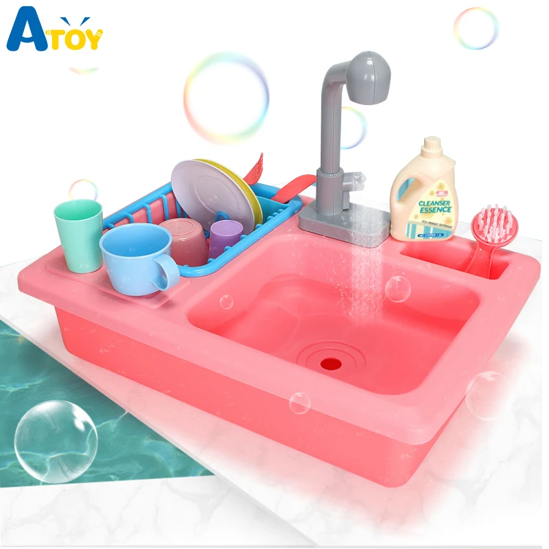 

Pretend Play Toy Kitchen Toys Simulated Dishwasher Electric Water Washing Table Toy for Childdren Educational Toys
